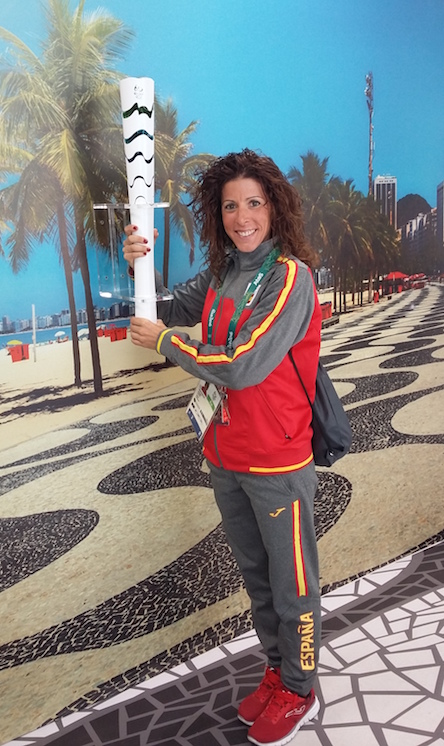 Beatriz Pascual en la Vila olímpica con nuestra nutrición deportiva